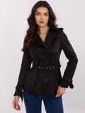 Trench Negro Corto Cruzado