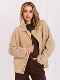 Chaqueta Alpaca Beige con Cuello