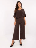 Pantalón culotte traje marrón oscuro
