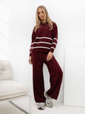 Conjunto de punto oversized burdeos