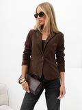 Blazer de pana marrón entallado