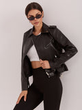 Chaqueta Biker Negra con Cinturón
