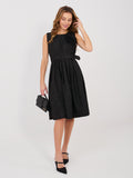 Vestido cocktail negro texturizado RUE PARIS
