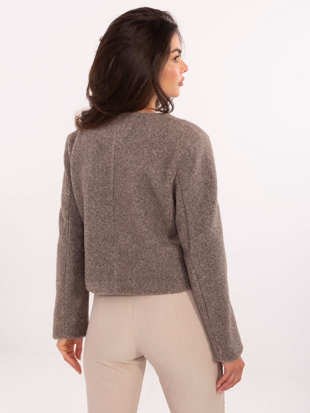 Blazer Fango con Botones Decorativos