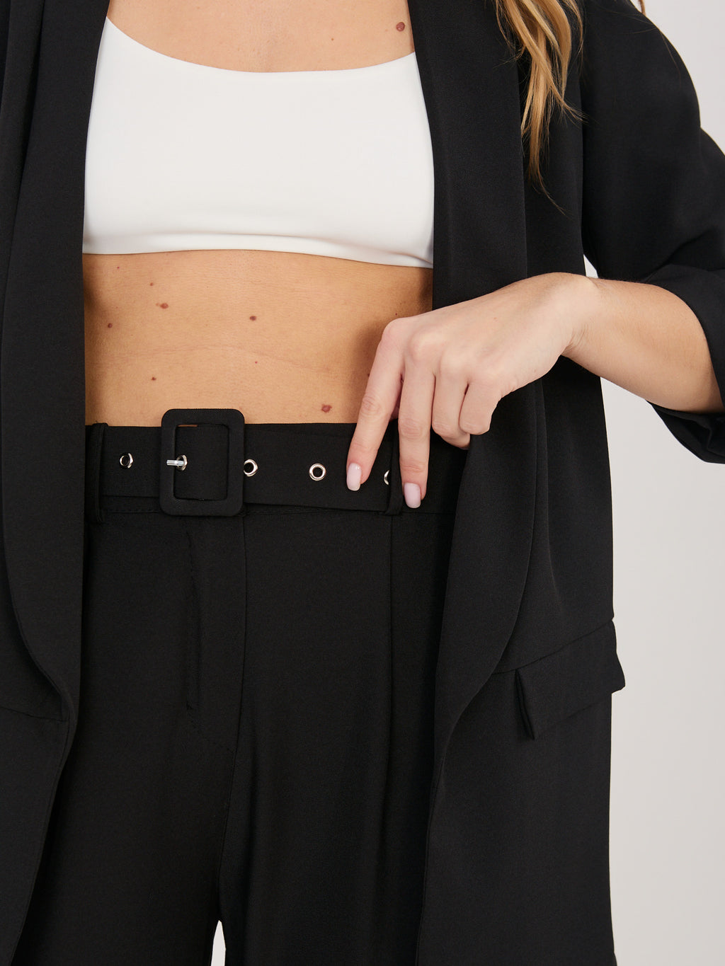 Conjunto traje negro con blazer RUE PARIS
