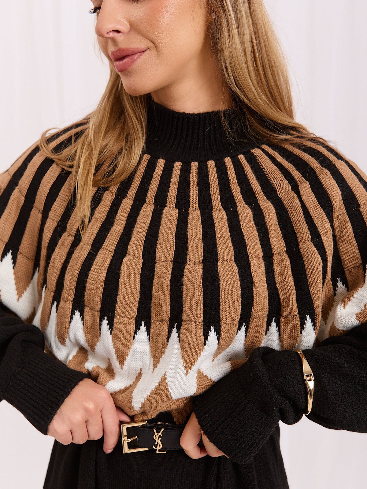 Vestido de punto negro oversized