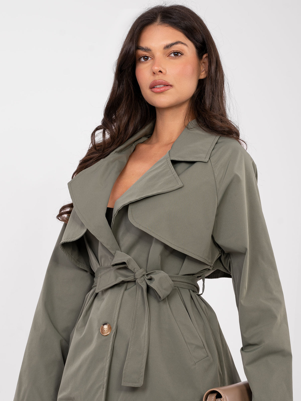 Trench Khaki con Cinturón