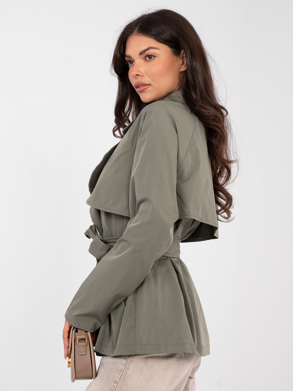 Trench Khaki con Cinturón