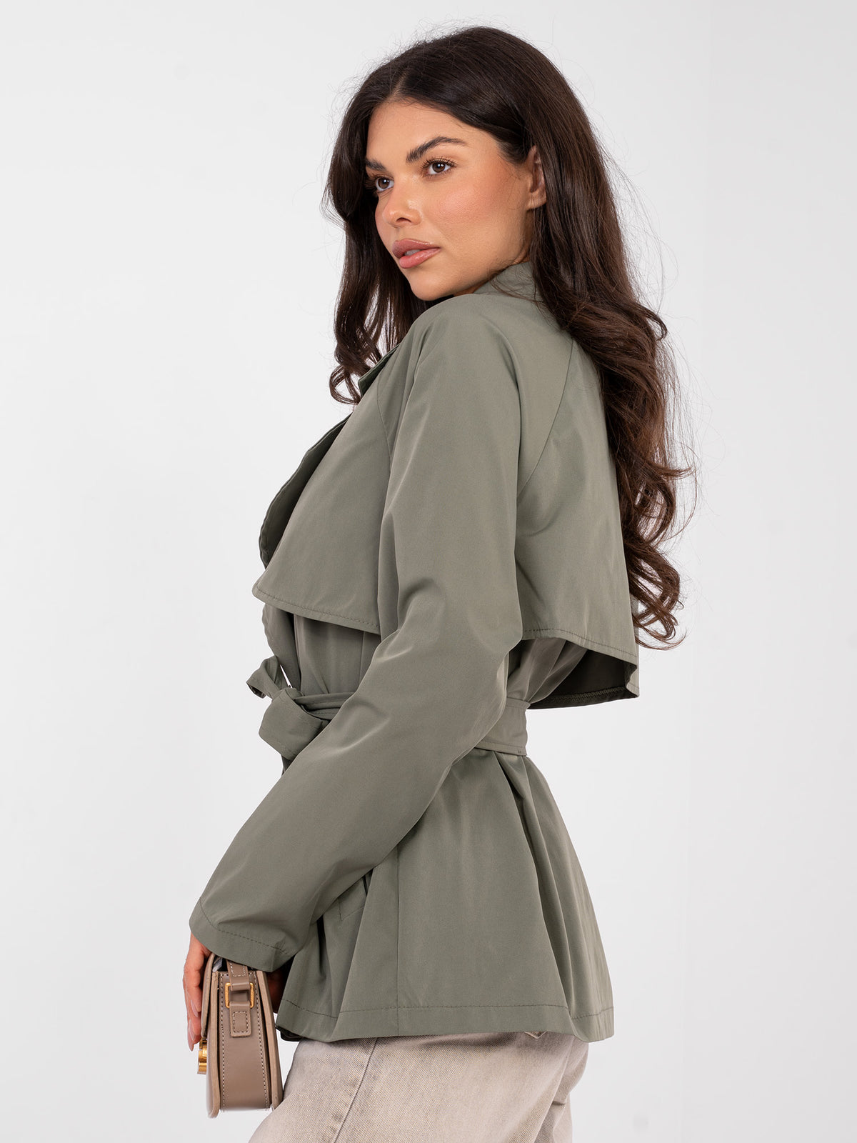 Trench Khaki con Cinturón