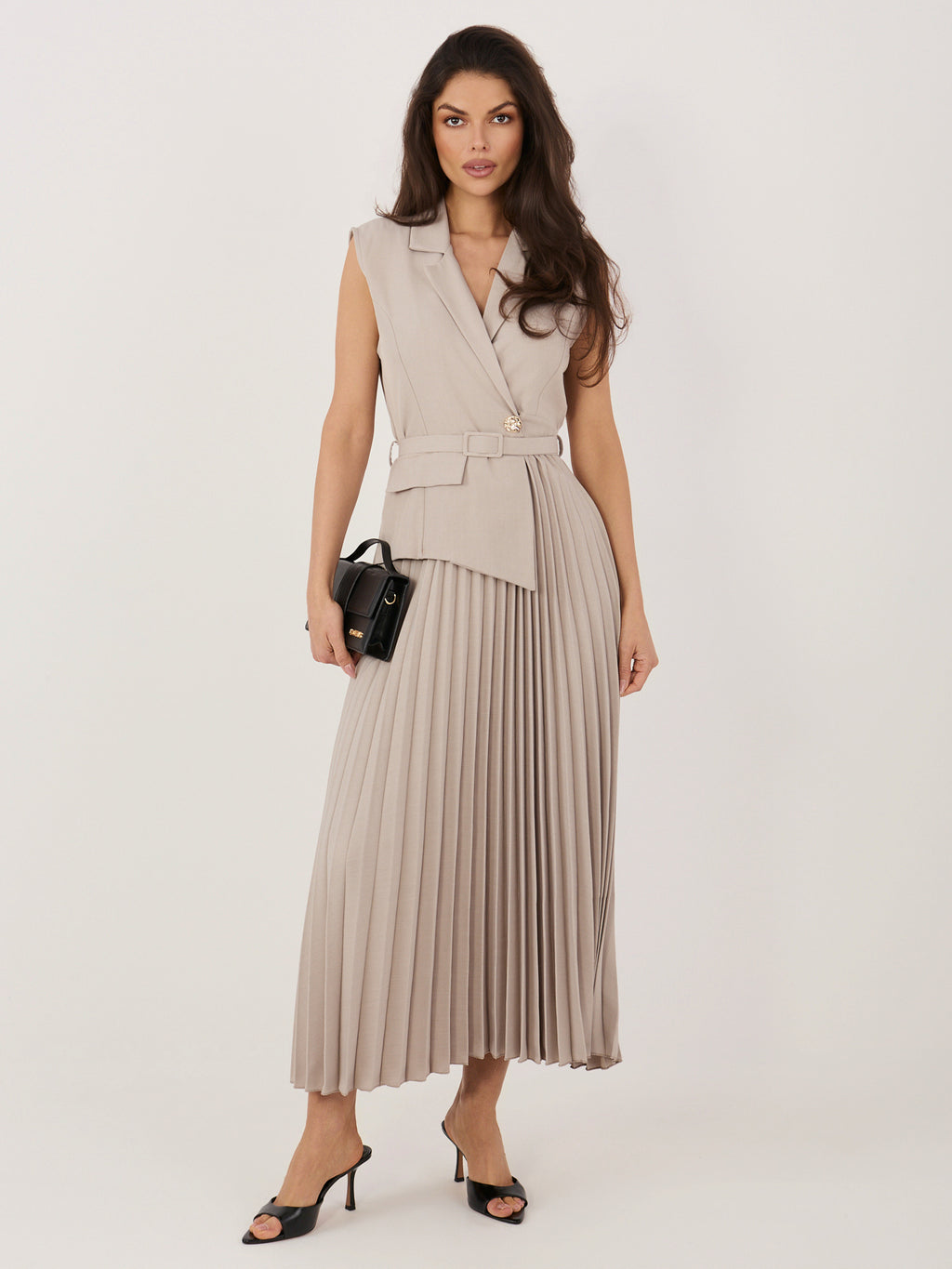 Vestido fango estilo chaleco RUE PARIS