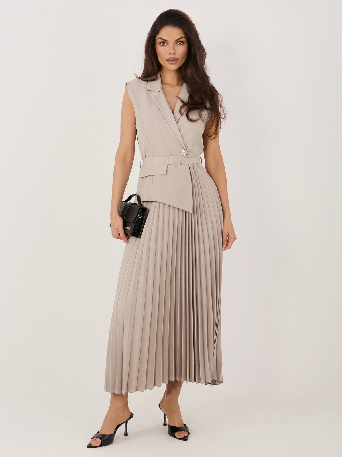Vestido fango estilo chaleco RUE PARIS